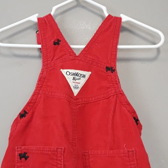OSHKOSH Girl Scotty Dog Corduroy Bib Overalls - Picture 8 of 10